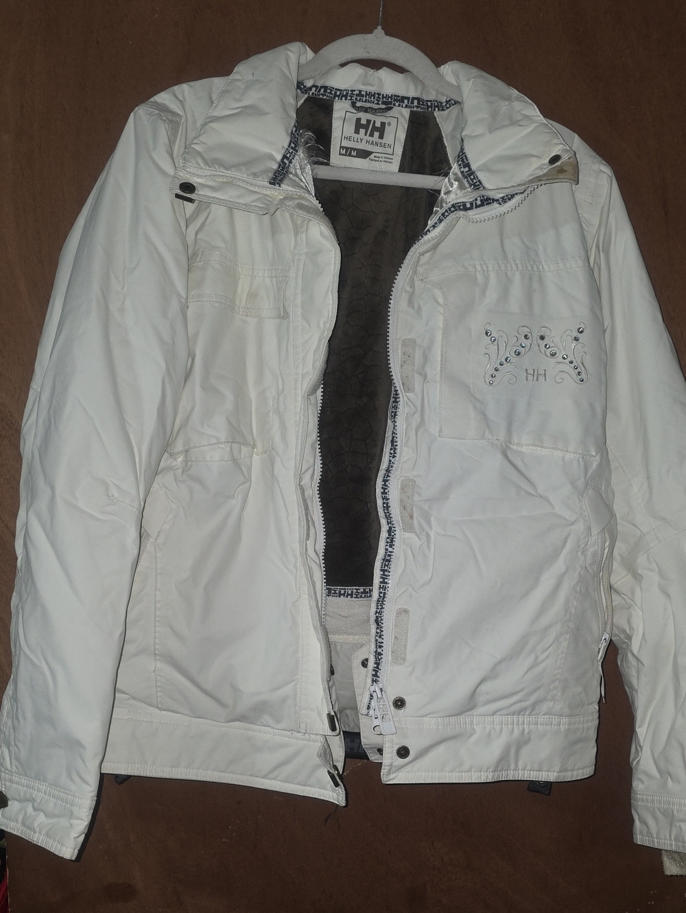 Helly Hansen White Women's Puffer Jacket with Embroidered Detail